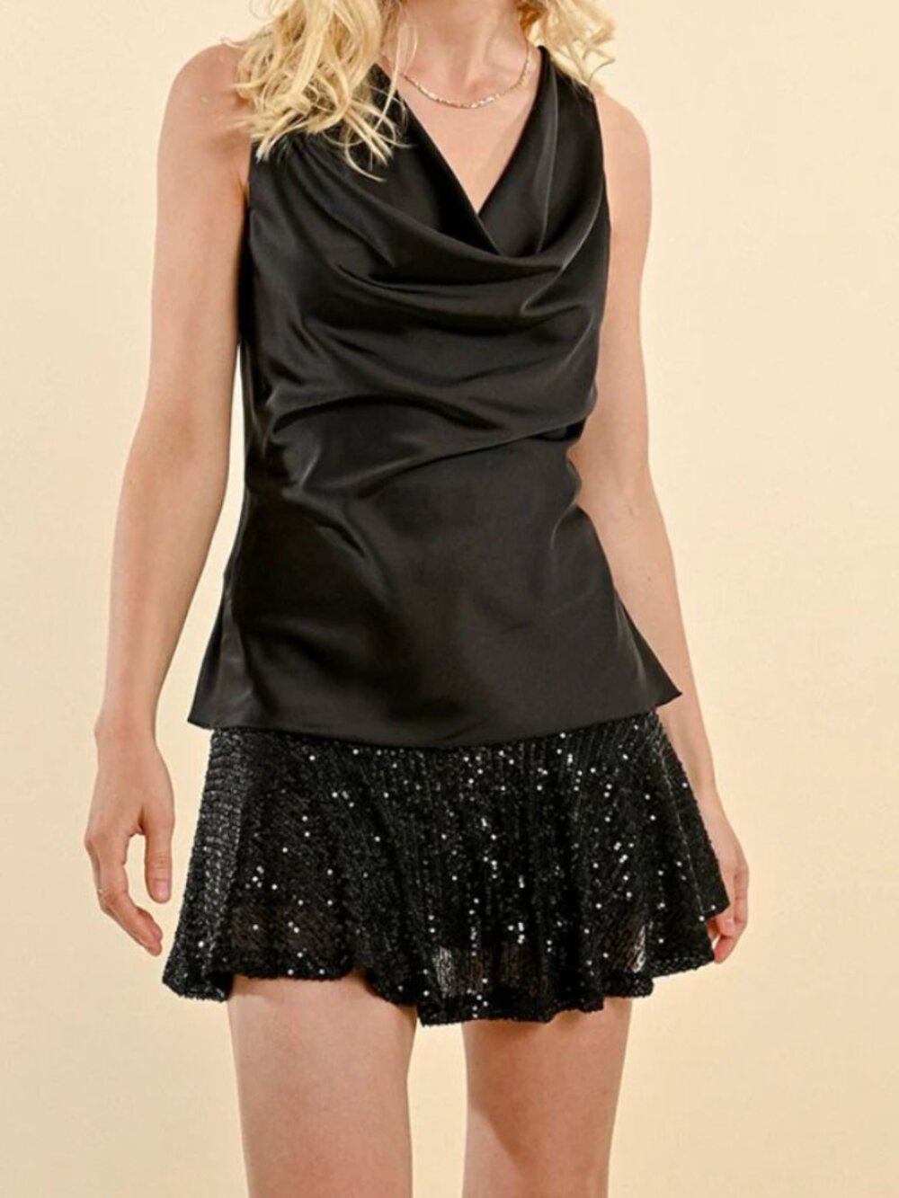 Molly Bracken Black Sequin Mini Skirt Small NWT - Picture 5 of 12